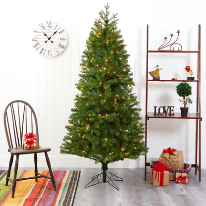 6.5' Vancouver Spruce Artificial Christmas Tree with 250 Warm White Lights and 803 Bendable Branches