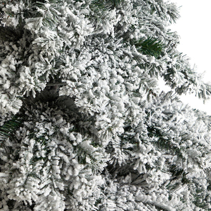 7’ Flocked Austria Fir Christmas Tree with 400 Warm White LED Lights and 1063 Bendable Branches