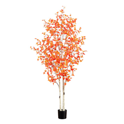 8’ Autumn Birch Artificial Fall Tree