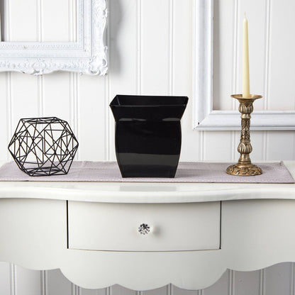 8” Fluted Metal Square Planter