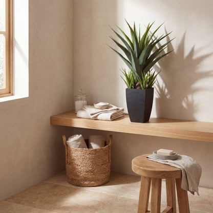 Agave w/Black Planter