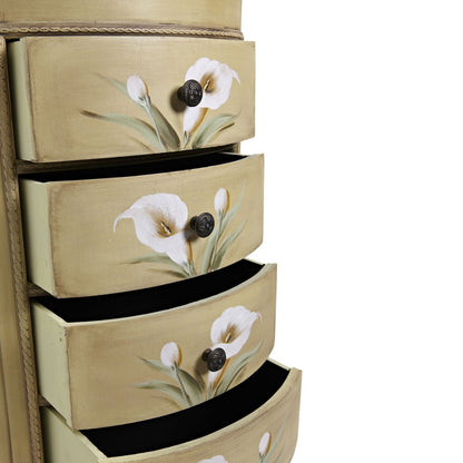Antique Accessory Table w/Calla Lily Floral Art
