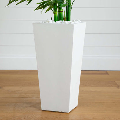 Bamboo Tree with White Planter UV Resistant (Indoor/Outdoor)