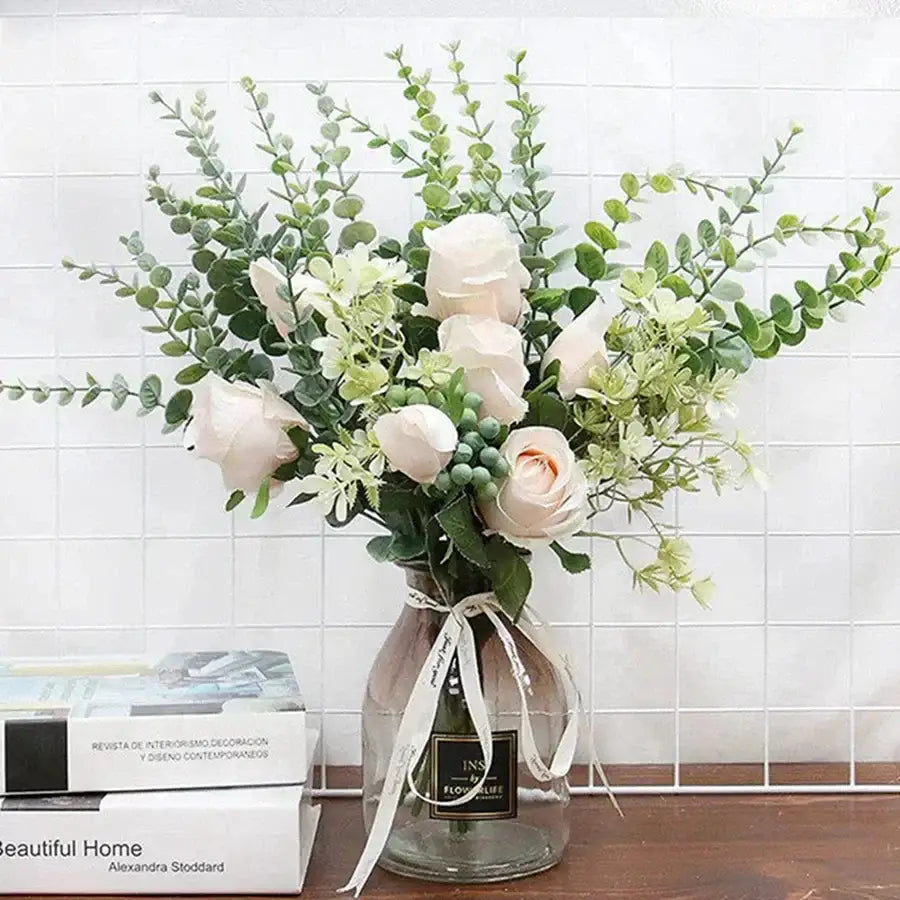 Artificial eucalyptus greenery stems for living room decor