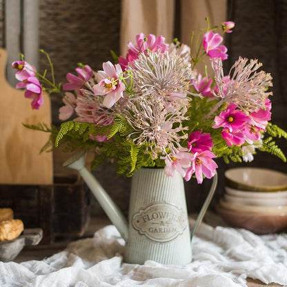 Artificial Silk Flower Bouquet Pink Daisy  20" Tall