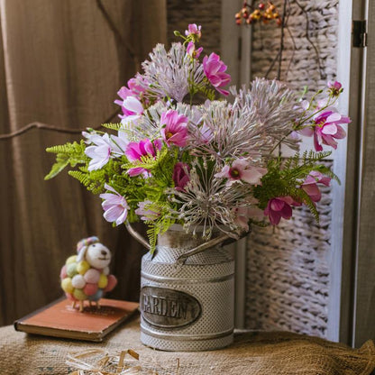 Artificial Silk Flower Bouquet Pink Daisy  20" Tall