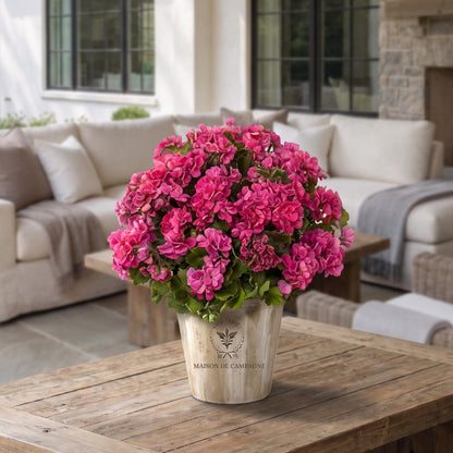 Geranium in Farmhouse Planter UV Resistant (Indoor/Outdoor)
