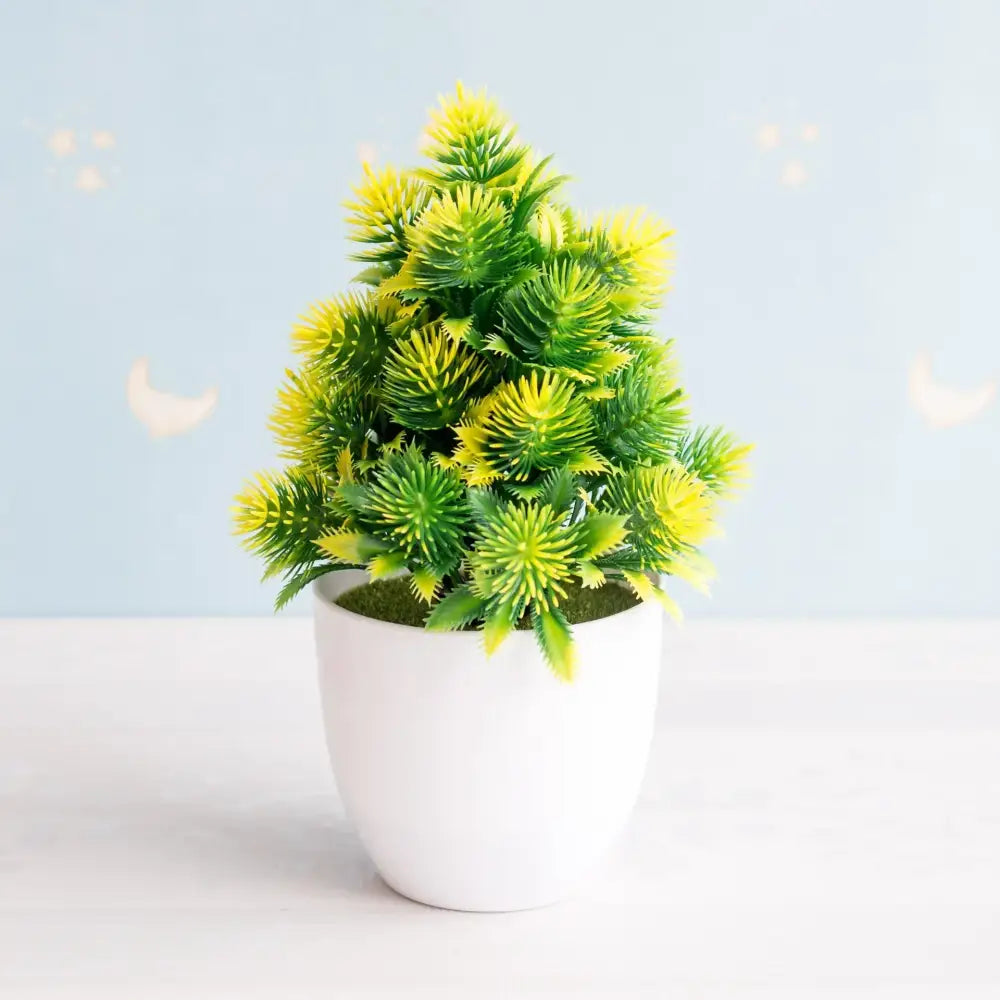Artificial green and pink bonsai tree garden decor potted plant