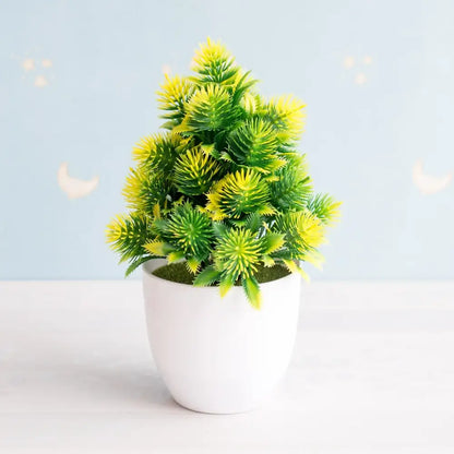 Artificial green and pink bonsai tree garden decor potted plant