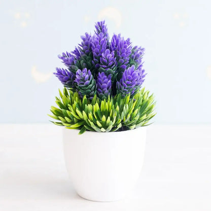 Artificial green and pink bonsai tree garden decor potted plant