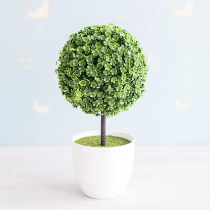 Artificial green and pink bonsai tree garden decor potted plant