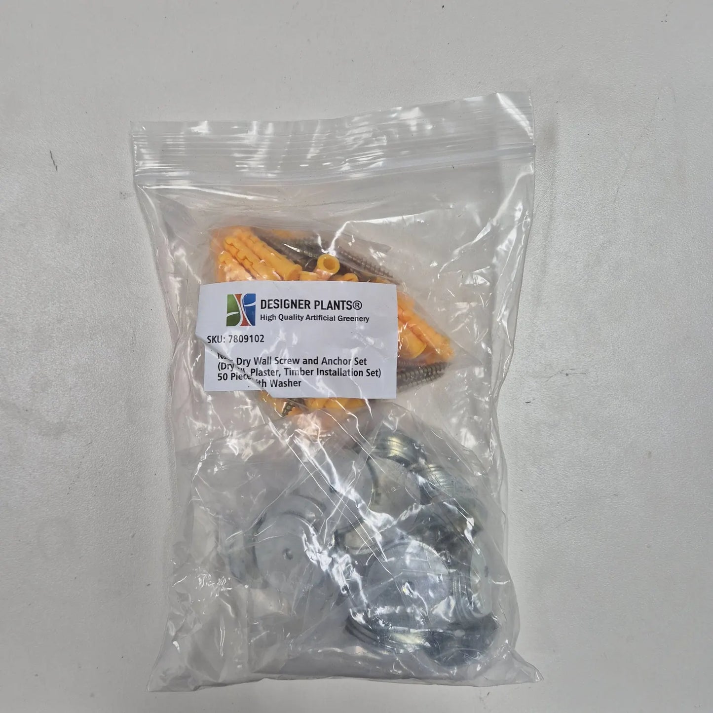 50 Piece Screw, Washer & Wall Plug Installation Kit