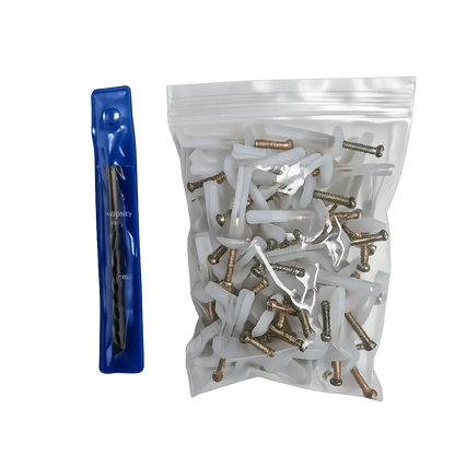 50 Piece Nylon Wall Plug & Masonry Drill Bit Installation Kit