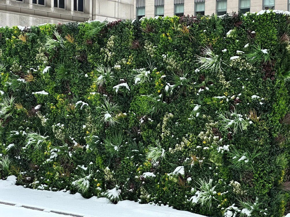 Evergreen Triptych Artificial Vertical Garden Green Wall Panel Set of 3 33 SQ FT – UV Resistant – Commercial Grade