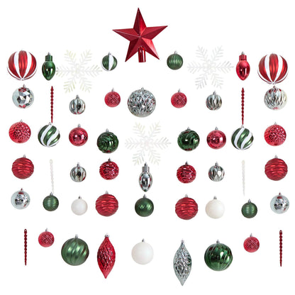 Holiday Deluxe Shatterproof, 100 Count Christmas Tree Ornament Box Set, Re-Useable Container