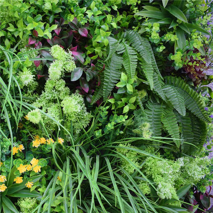 Country Fern Artificial Vertical Garden Green Wall Panel 40×40in 11 SQ FT – UV Resistant – Commercial Grade
