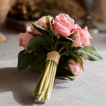 Artificial Silk Rose Flower Bouquet Small in Various Colors
