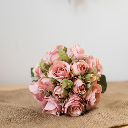 Artificial Silk Rose Flower Bouquet Small in Various Colors