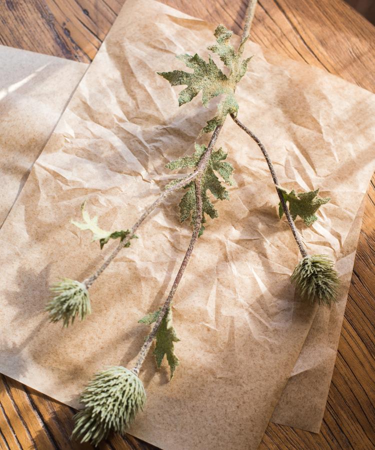 Faux Silk Artificial Thistle Flower Stem 26" Tall