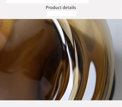 Artisan glass amber bulbous vase living room decor