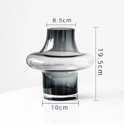 Artisan glass amber bulbous vase living room decor