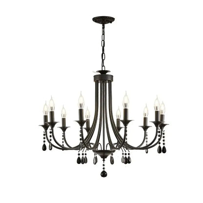 Artistic black metal crystal chandelier dining room led lighting