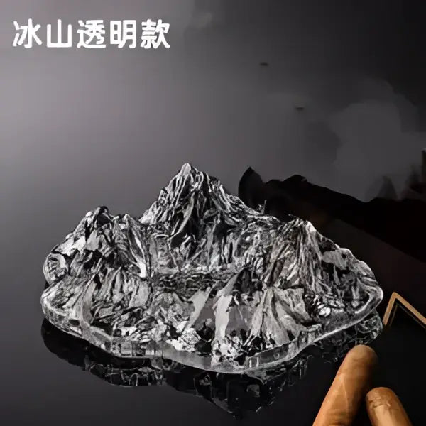 Artistic clear & gold iceberg glass dessert plate dining room decor