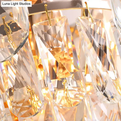 Artistic gold crystal tiered wall lamp living room light fixture