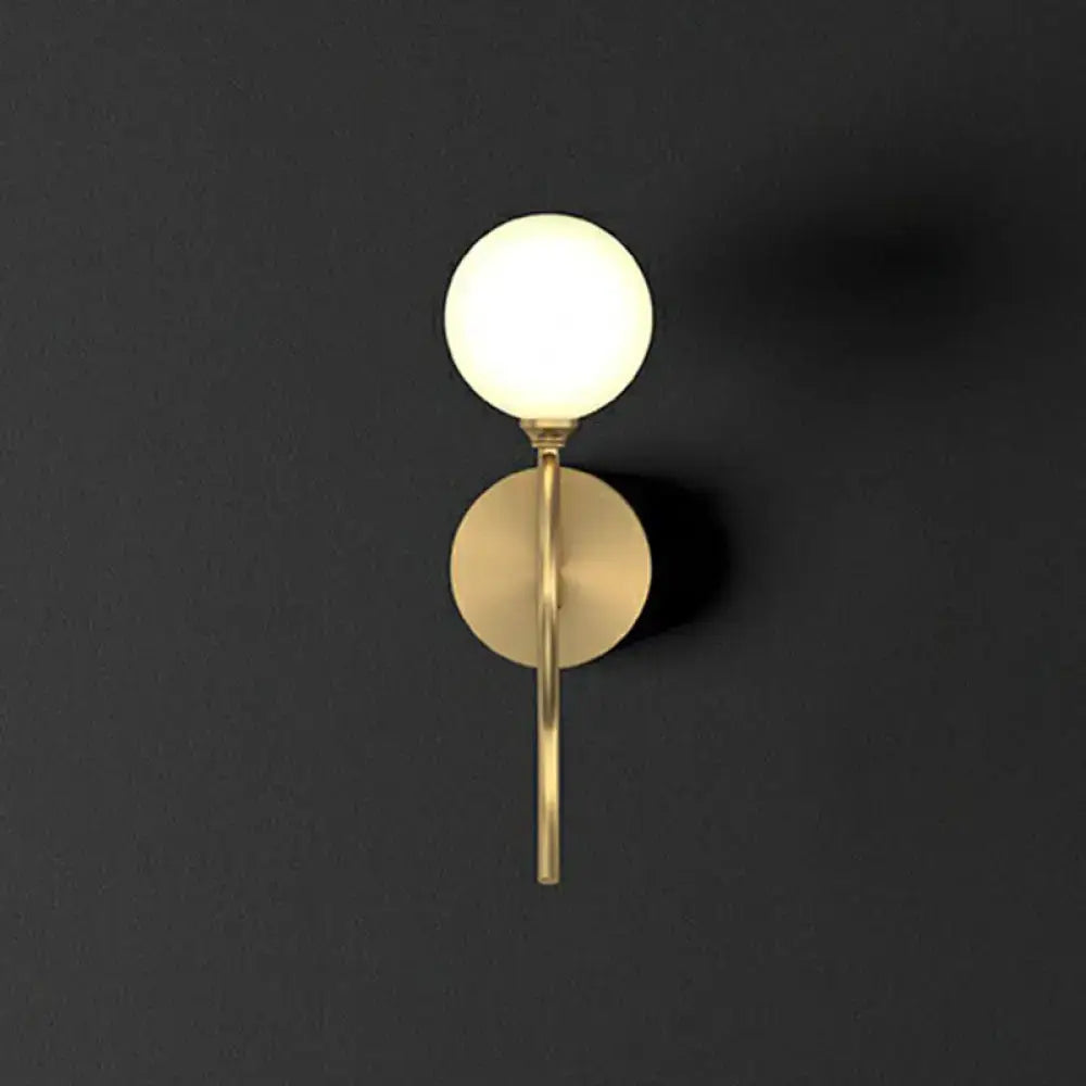 Artistic gold spherical wall lighting fixture bedroom glass sconce