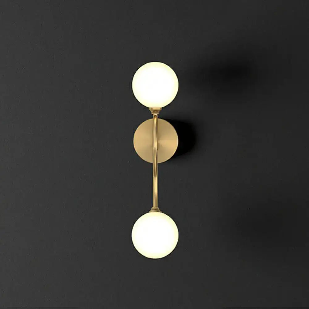 Artistic gold spherical wall lighting fixture bedroom glass sconce