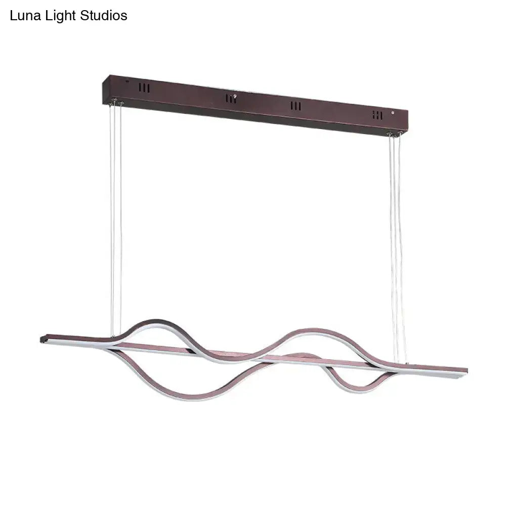 Artistic metal black & white wavy pendant light for dining room