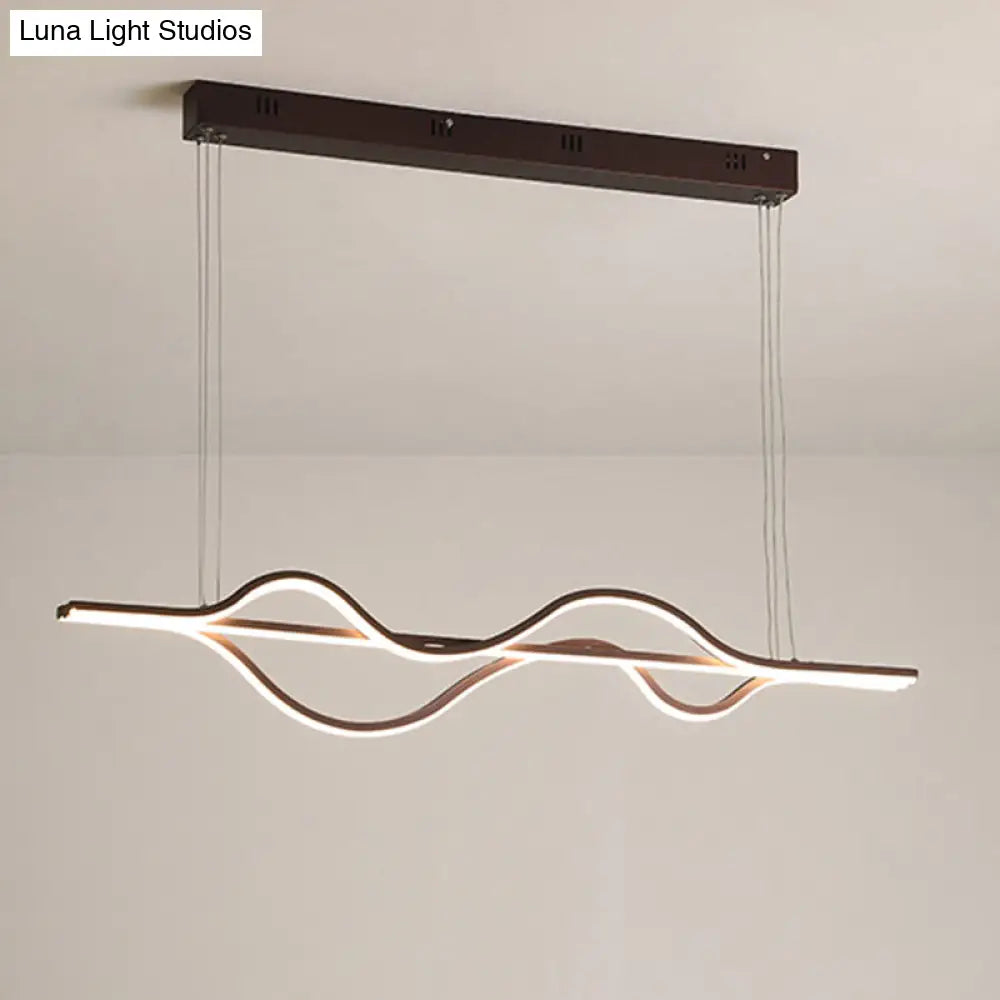 DecorBites™ Artistic Metal Dining Room LED Pendant Light Fixture with Flowing Shapes