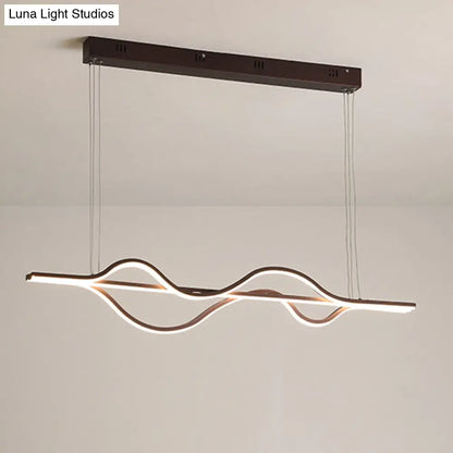 DecorBites™ Artistic Metal Dining Room LED Pendant Light Fixture with Flowing Shapes