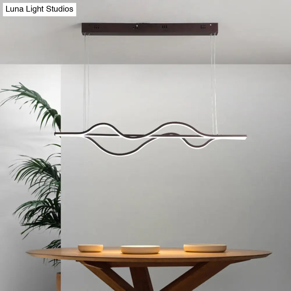 DecorBites™ Artistic Metal Dining Room LED Pendant Light Fixture with Flowing Shapes