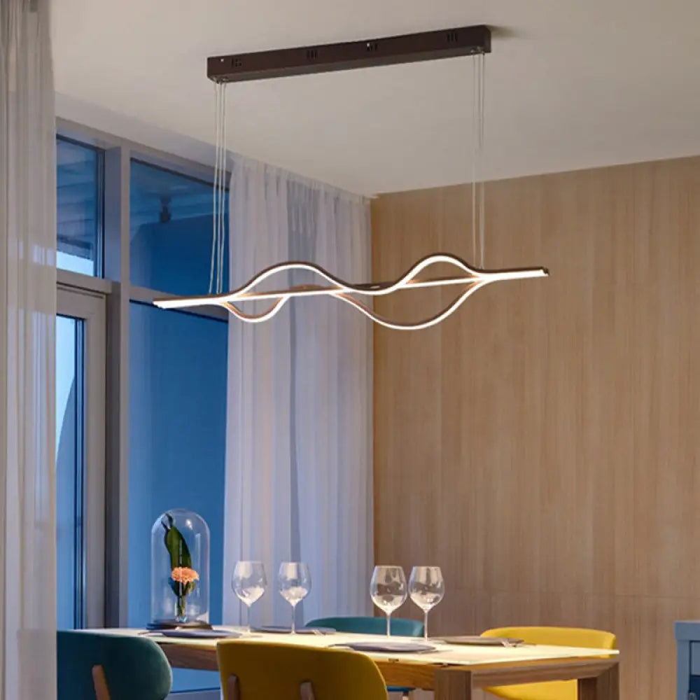 DecorBites™ Artistic Metal Dining Room LED Pendant Light Fixture with Flowing Shapes