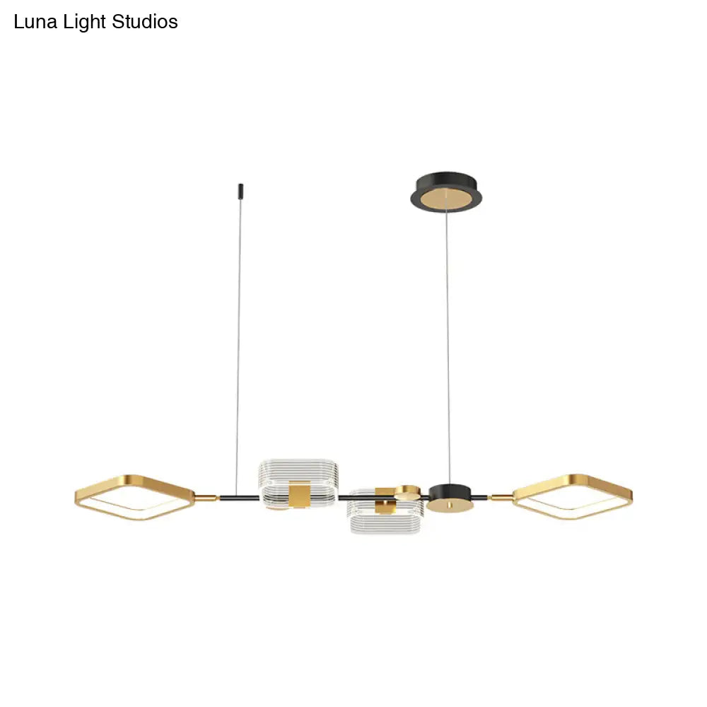 DecorBites™ Artistic Metal LED Ceiling Pendant Light for Dining Room - Gold Ring Island Fixture