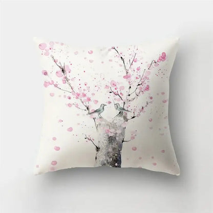 Artistic nature and animal short plush pillowcase bedroom decor
