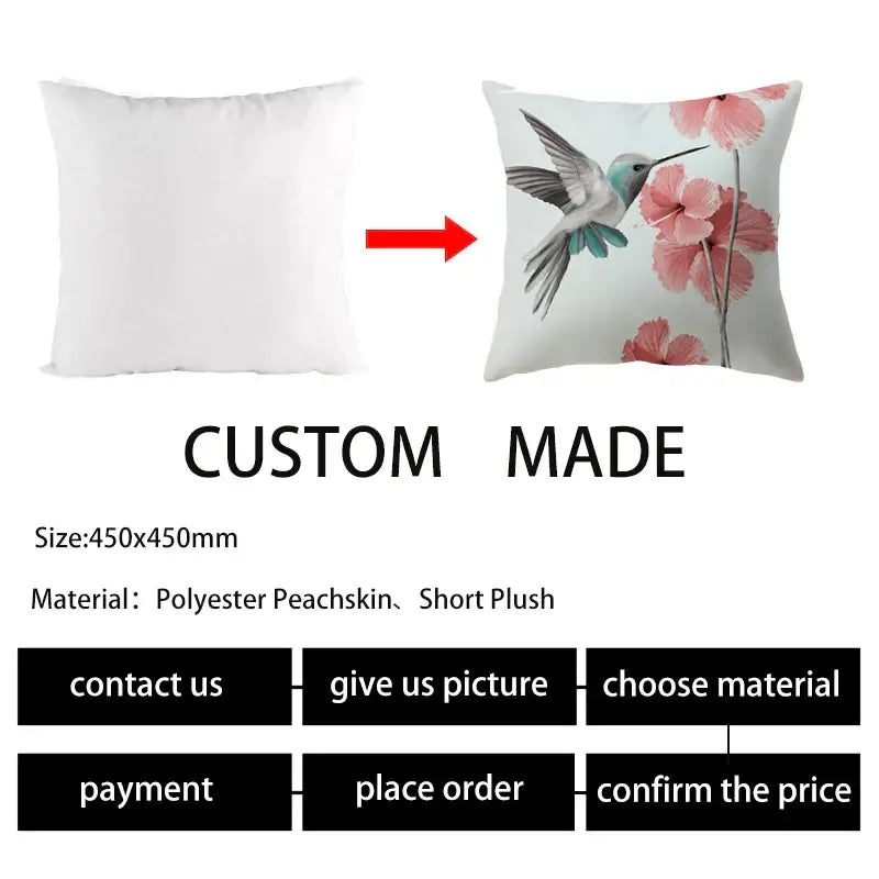 Artistic nature and animal short plush pillowcase bedroom decor
