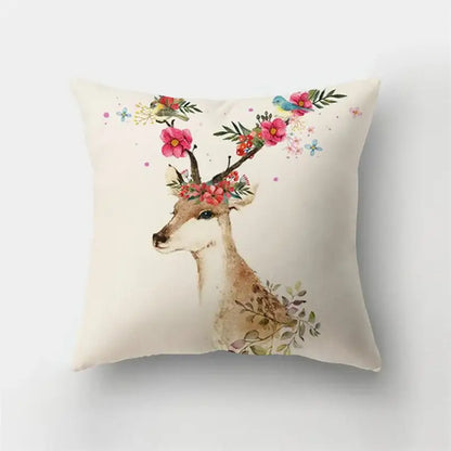 Artistic nature and animal short plush pillowcase bedroom decor