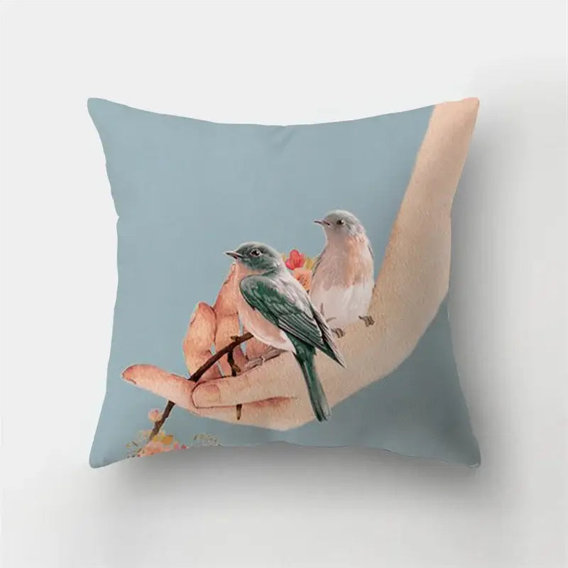 Artistic nature and animal short plush pillowcase bedroom decor