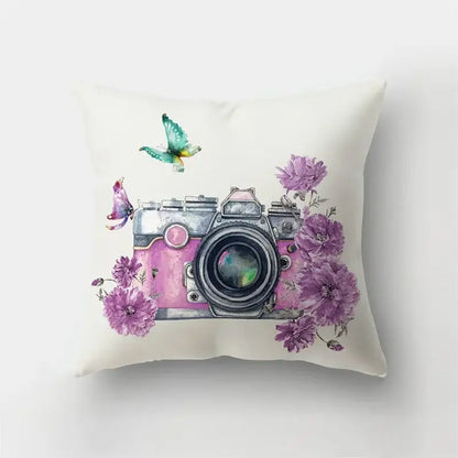 Artistic nature and animal short plush pillowcase bedroom decor