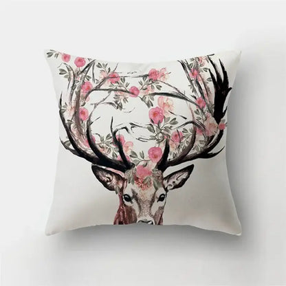 Artistic nature and animal short plush pillowcase bedroom decor