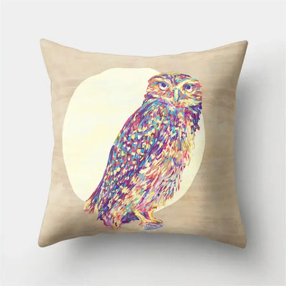 Artistic owl pillow cover bedroom decor