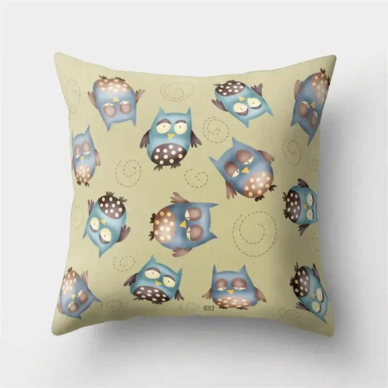 Artistic owl pillow cover bedroom decor