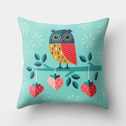 Artistic owl pillow cover bedroom decor