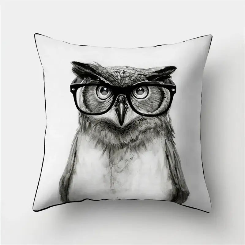 Artistic owl pillow cover bedroom decor