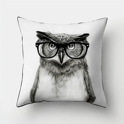 Artistic owl pillow cover bedroom decor
