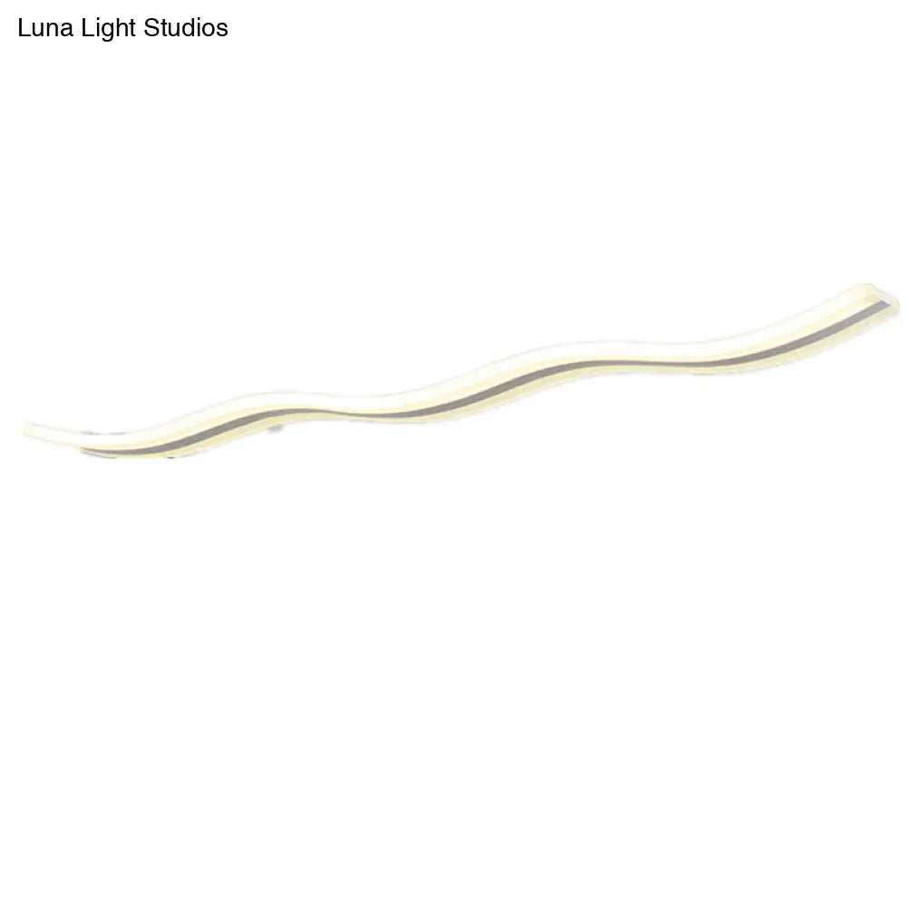 DecorBites™ Artistic Wave Island Pendant Light - White LED Acrylic for Restaurants