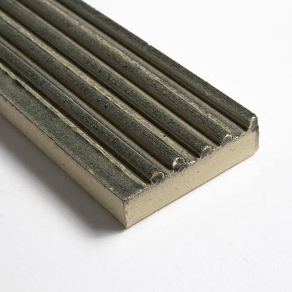Ash Glossy Fluted Glazed Terracotta Tiles 2 1/4x7 9/16