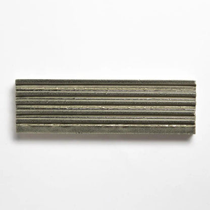 Ash Glossy Fluted Glazed Terracotta Tiles 2 1/4x7 9/16
